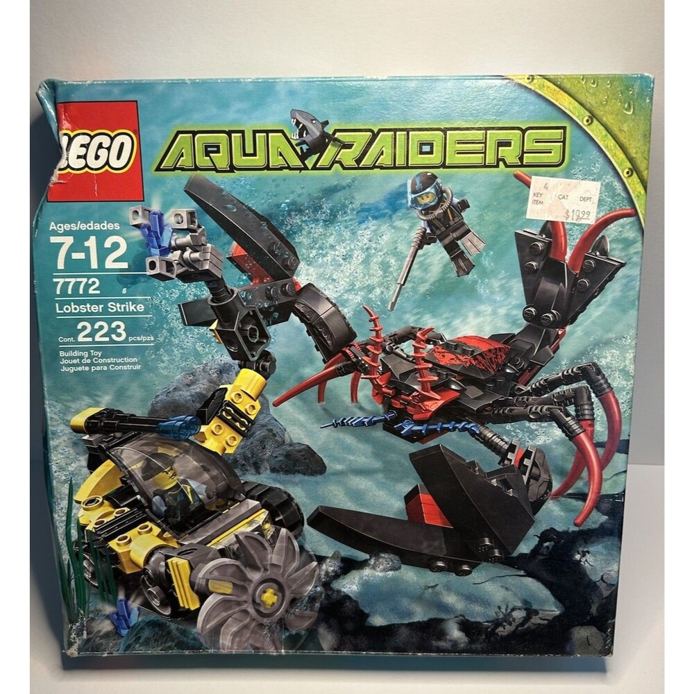 LEGO Aqua Raiders 7772 Lobster Strike Complete Set 223 pcs Box damaged